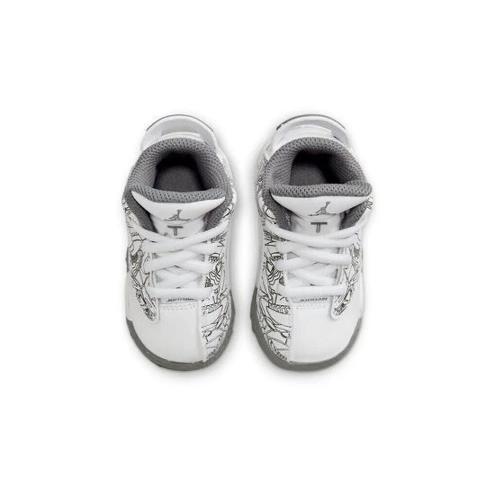 Air Jordan Dub Zero DV1358-107 Toddler 4 White Cool Gray Lifestyle Shoes GBNC22